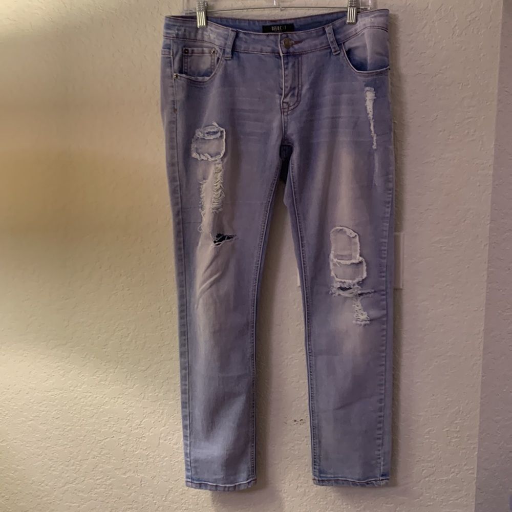 Bee & Ceci L.A. Distressed Patchwork Jeans Size 11( junior)